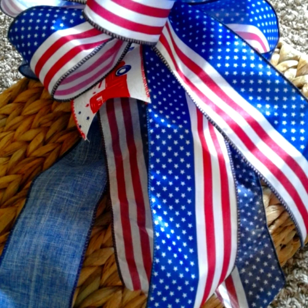 Hand Crafted Patriotic Independence Day Bow Americana Themed FINAL SALE ITEM